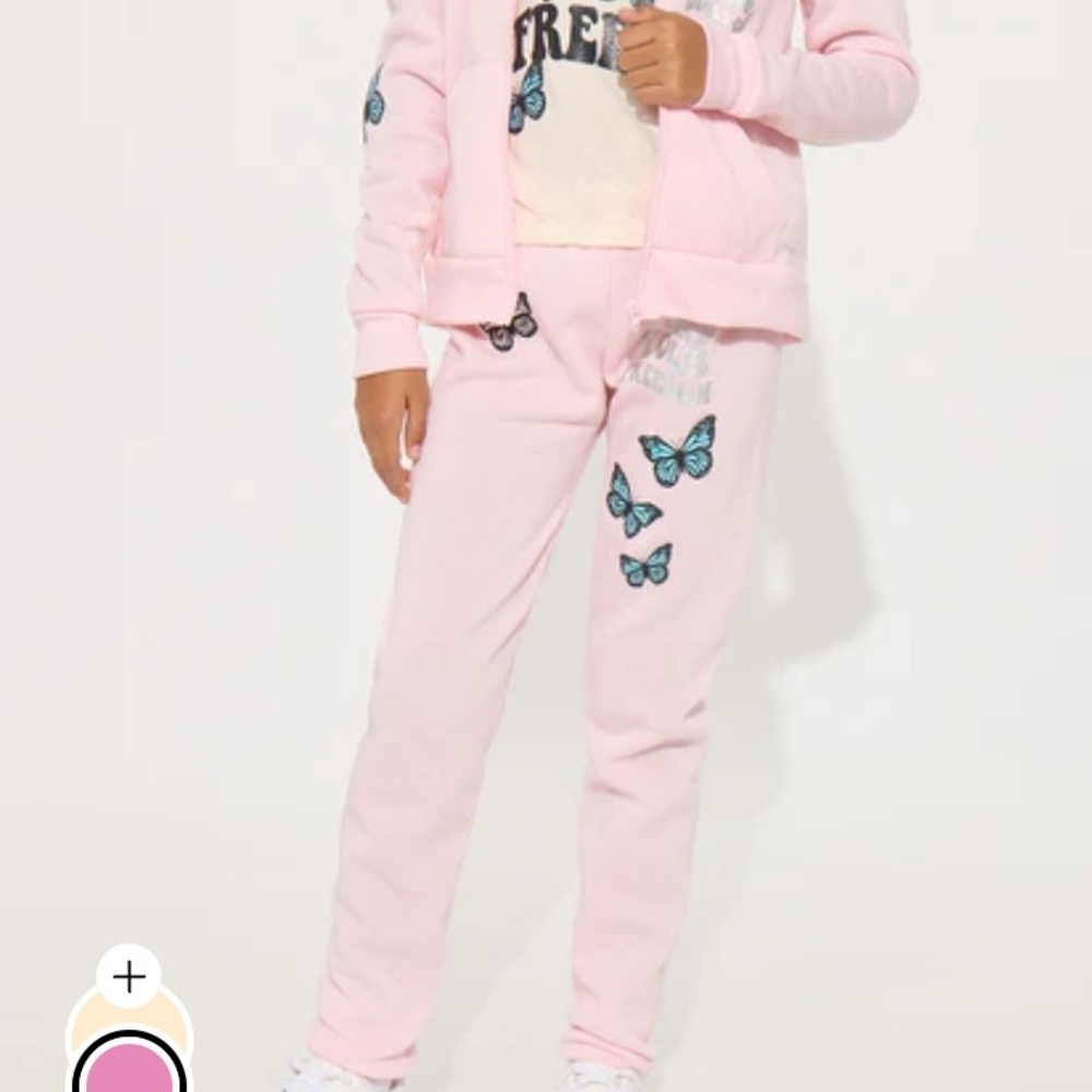 Fashion Nova Pink Butterfly Lounge Set